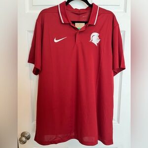 NWT Trojan Embroidered Nike Logo Polo Shirt Size XL Made in USA